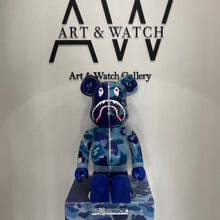 Load image into Gallery viewer, BE@RBRICK BAPE CLEAR ABC CAMO SHARK (BLUE) 1000％, 2020
