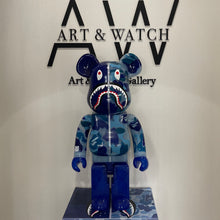 Load image into Gallery viewer, BE@RBRICK BAPE CLEAR ABC CAMO SHARK (BLUE) 1000％, 2020
